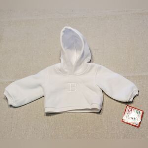Vintage Middleton Reborn Doll White Hooded Fleece Doll Jacket Outfit